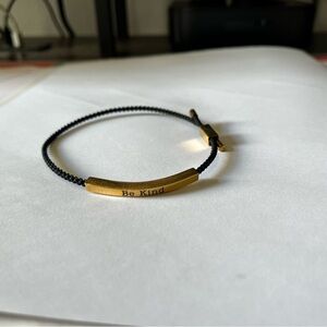Gold and Black 'Be Kind' Bracelet